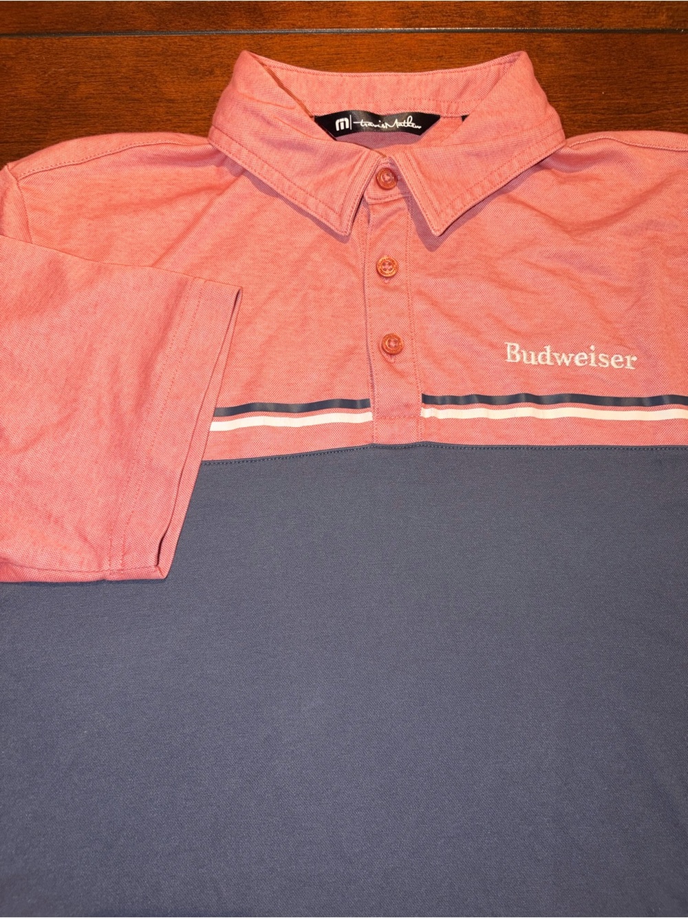 Travis Mathew x Budweiser Sunset Blocked Performance Exclusive Golf Polo Shirt M